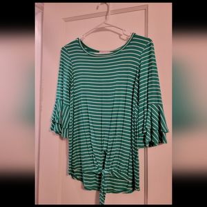 Boutique white birch striped shirt